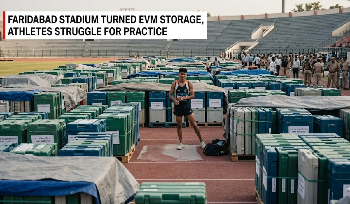 Faridabad Stadium Turned EVM Storage