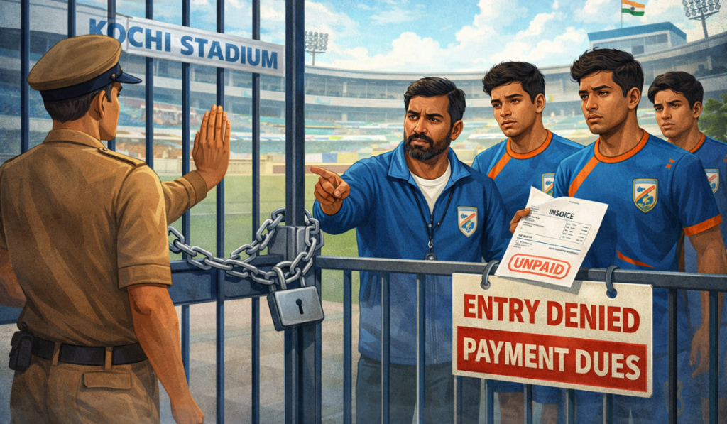 Indian Football Coach Players Denied Entry Into Kochi Stadium 
