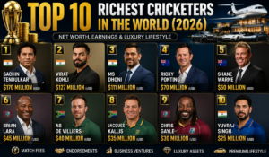 Top 10 Richest Cricketers in the World (2026) – Net Worth, Earnings & Luxury Lifestyle